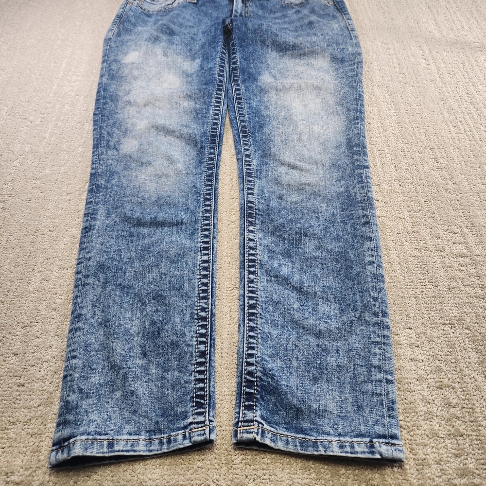 Miss Me Jeans Women 31 Mid‎ Rise Skinny Stretch Denim Acid Wash Y2K Cowgirl
